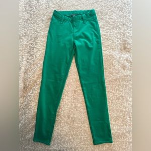 Green stretch pants